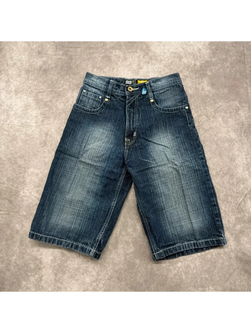 Vintage Y2K Southpole Denim Shorts Mens Size 10 Dark Wash Baggy Jorts